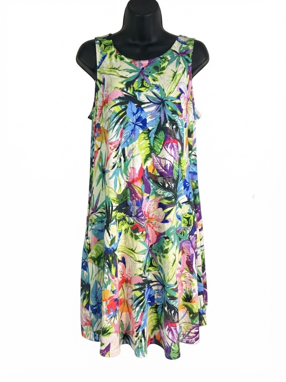 Tropical Floral Swing Dress - Multicolor